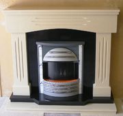 Victorian - Beige Marfil with Black back panel and hearth